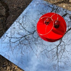 Handmade hoop earrings [brown]